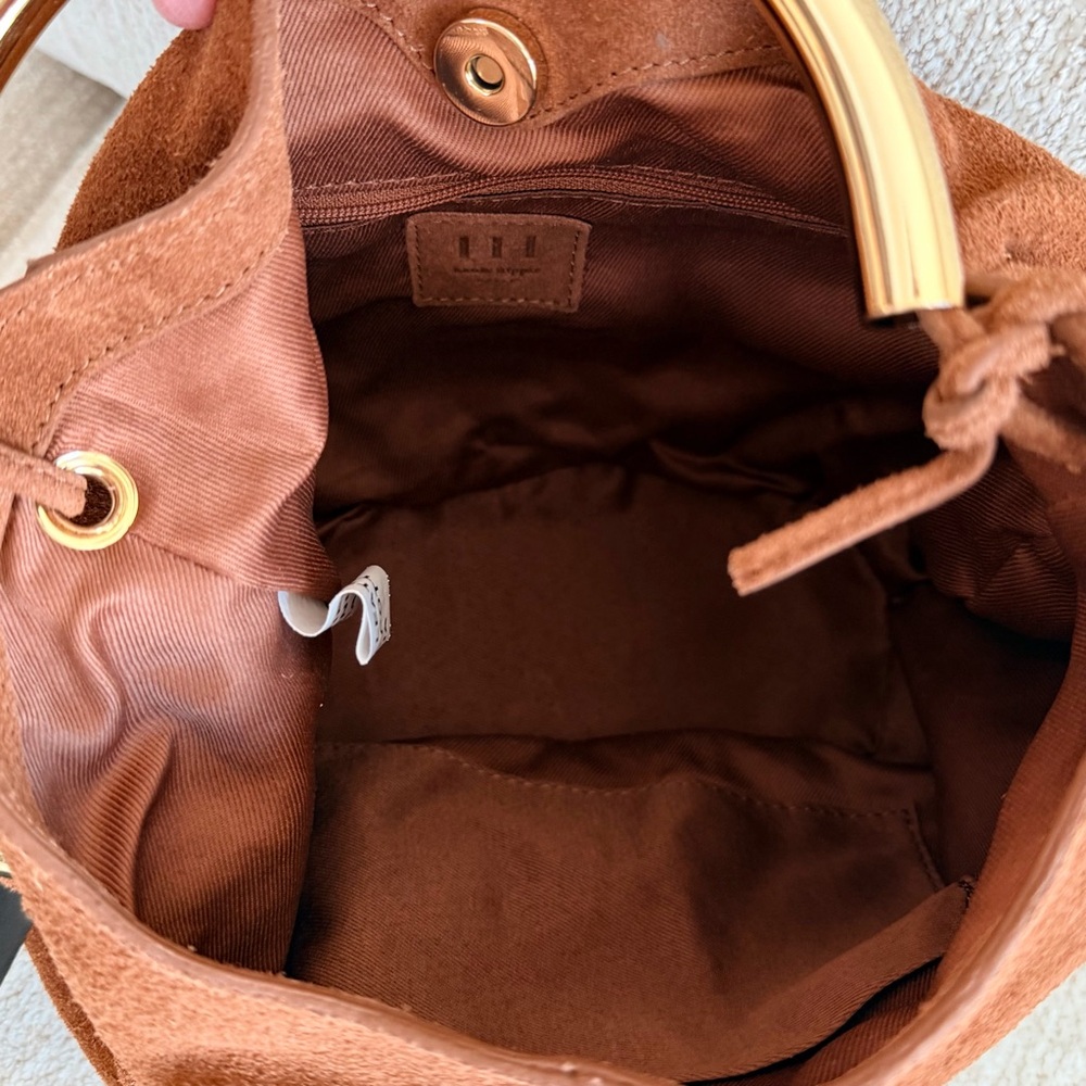 Haute Hippie Suede Hobo Bag with Gold Detail - Picture 14 of 15